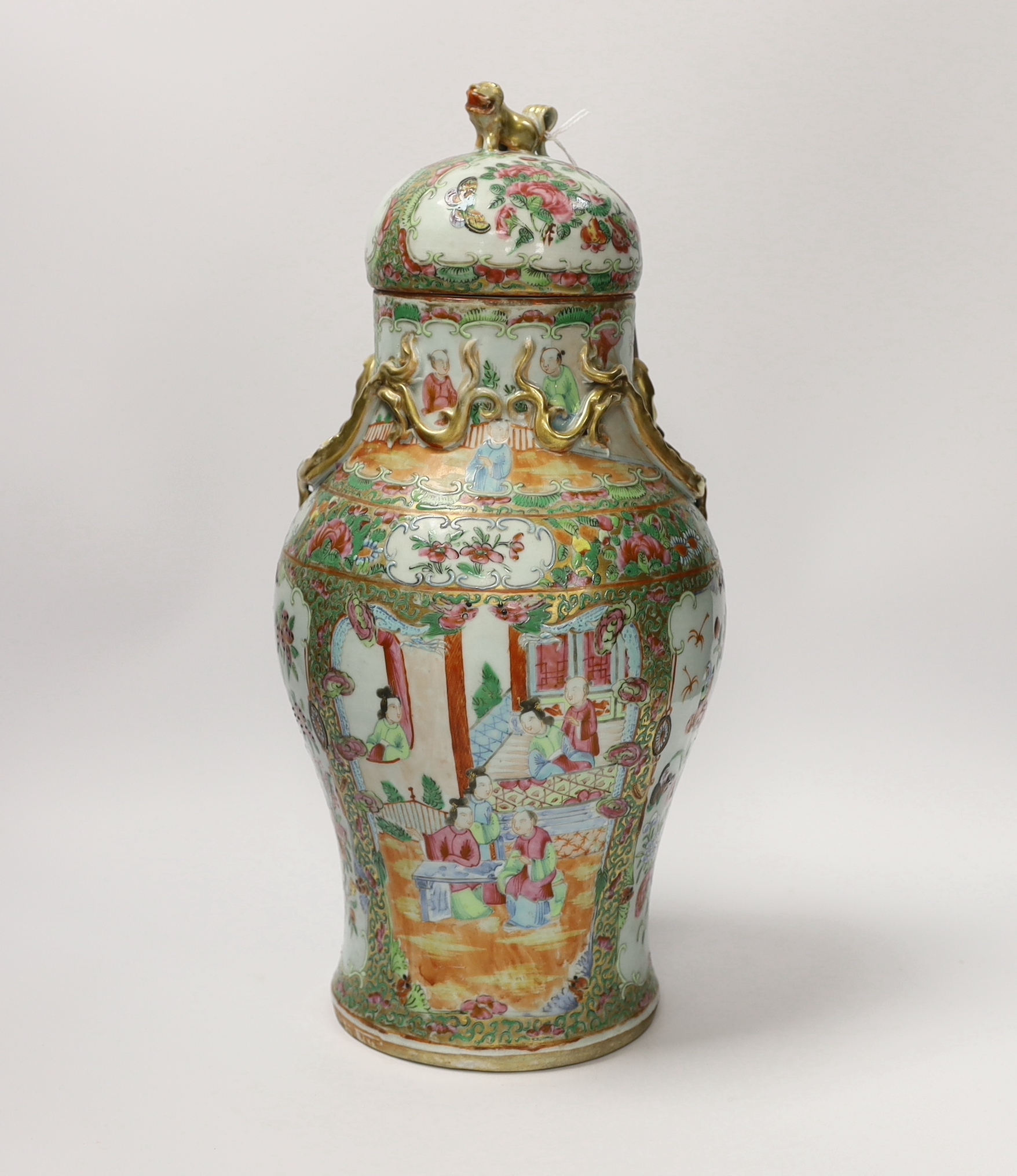 A 19th century Chinese famille rose jar and cover, 39cm